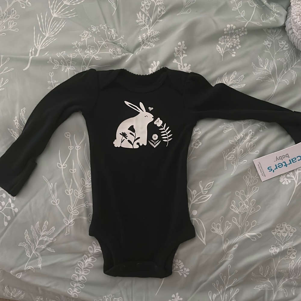 Carters Black Long sleeve onesie NWT Newborn